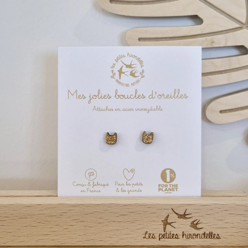 Boucles d'oreilles pailletées - Chats