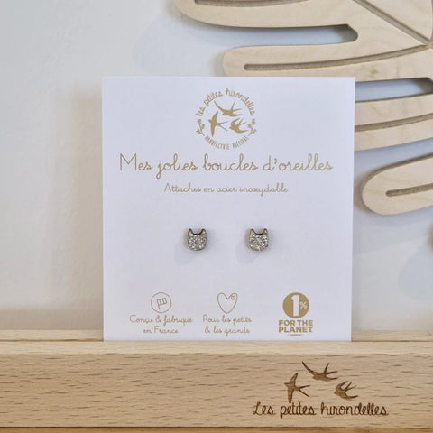 Boucles d'oreilles pailletées - Chats