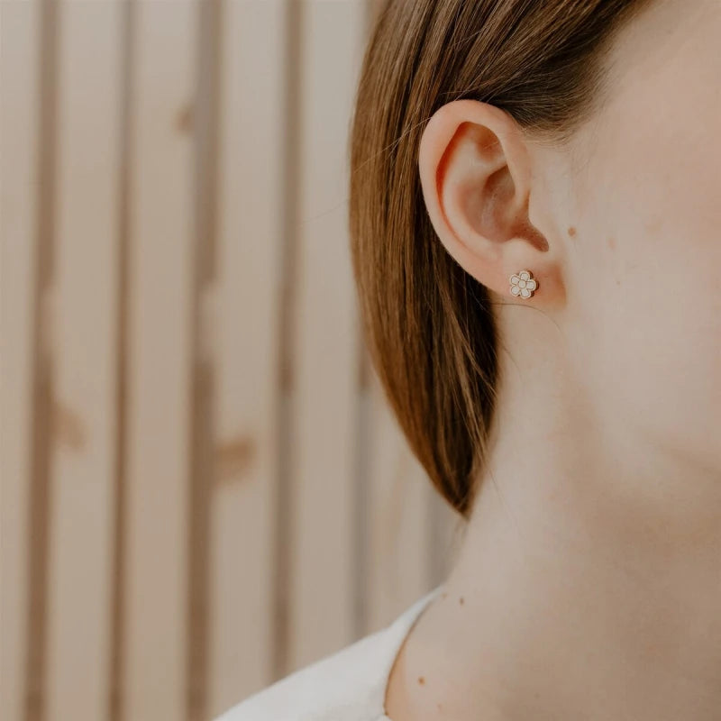 Boucles d'oreilles en bois - Fleurs