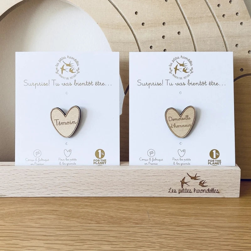 Pin's en bois - Tu vas être Témoin