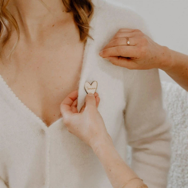 Pin's en bois - Tu vas être Témoin