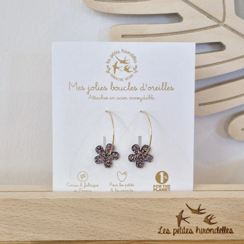 Créoles pailletées - Fleurs