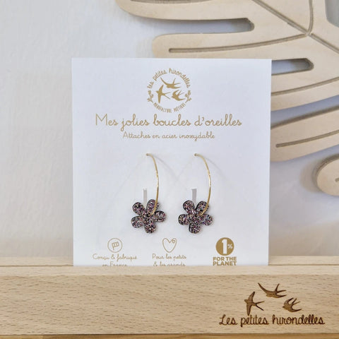 Créoles pailletées - Fleurs