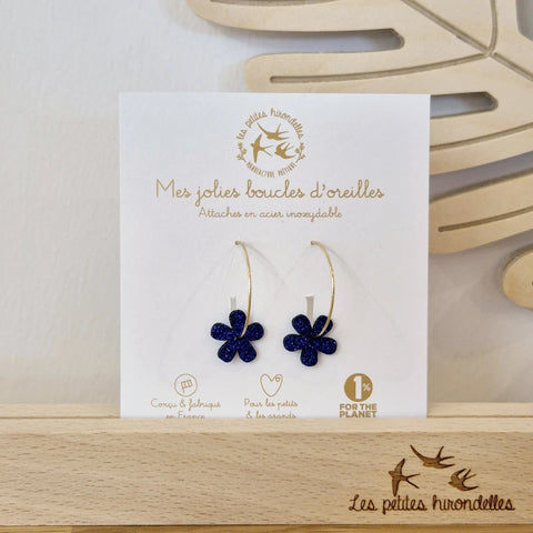 Créoles pailletées - Fleurs