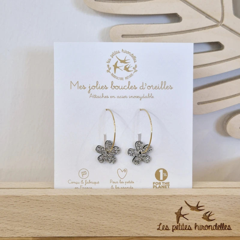 Créoles pailletées - Fleurs