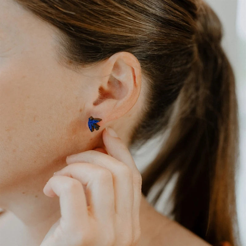 Boucles d'oreilles pailletées - Hirondelles