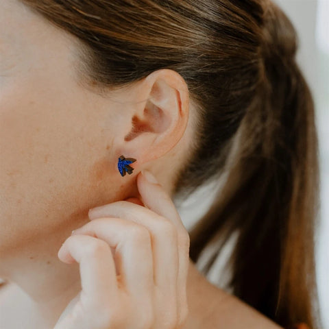 Boucles d'oreilles pailletées - Hirondelles