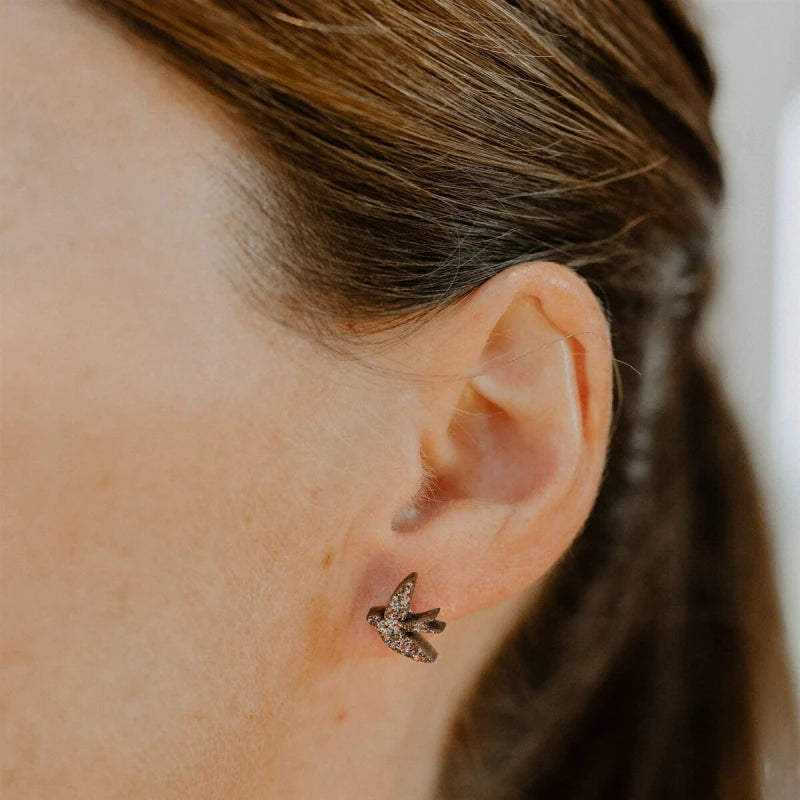 Boucles d'oreilles pailletées - Hirondelles