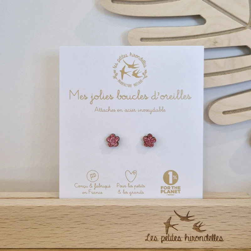 Boucles d'oreilles pailletées - Fleurs