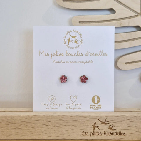 Boucles d'oreilles pailletées - Fleurs