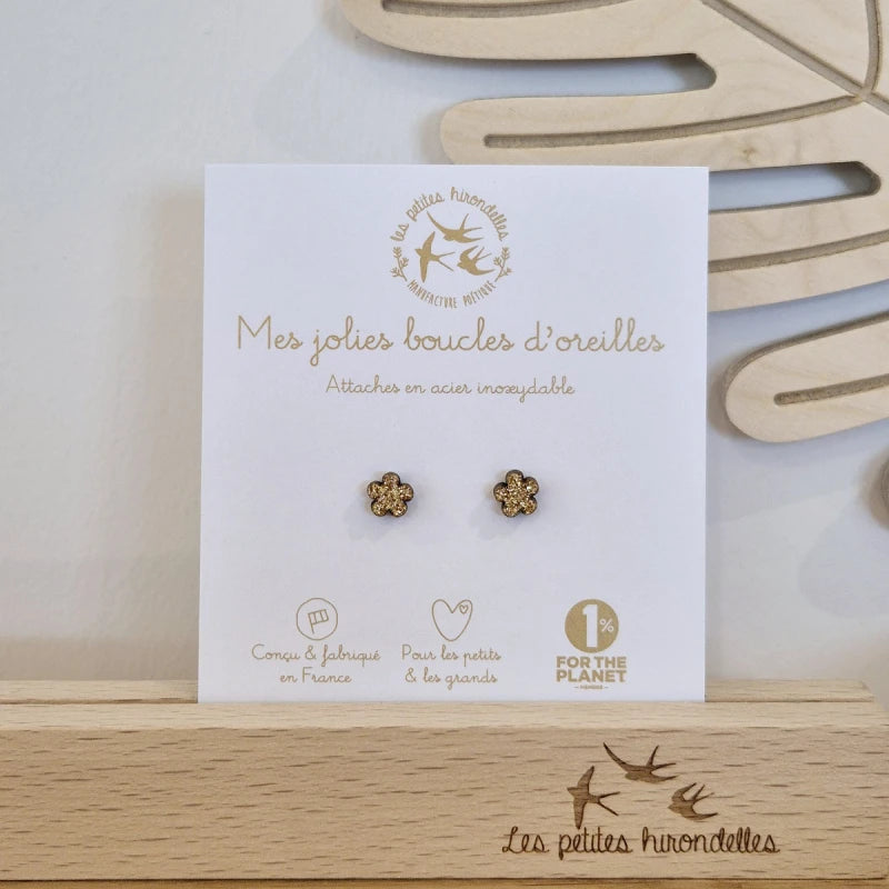 Boucles d'oreilles pailletées - Fleurs