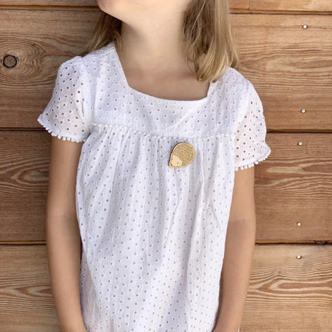 Broche en bois - Hérisson