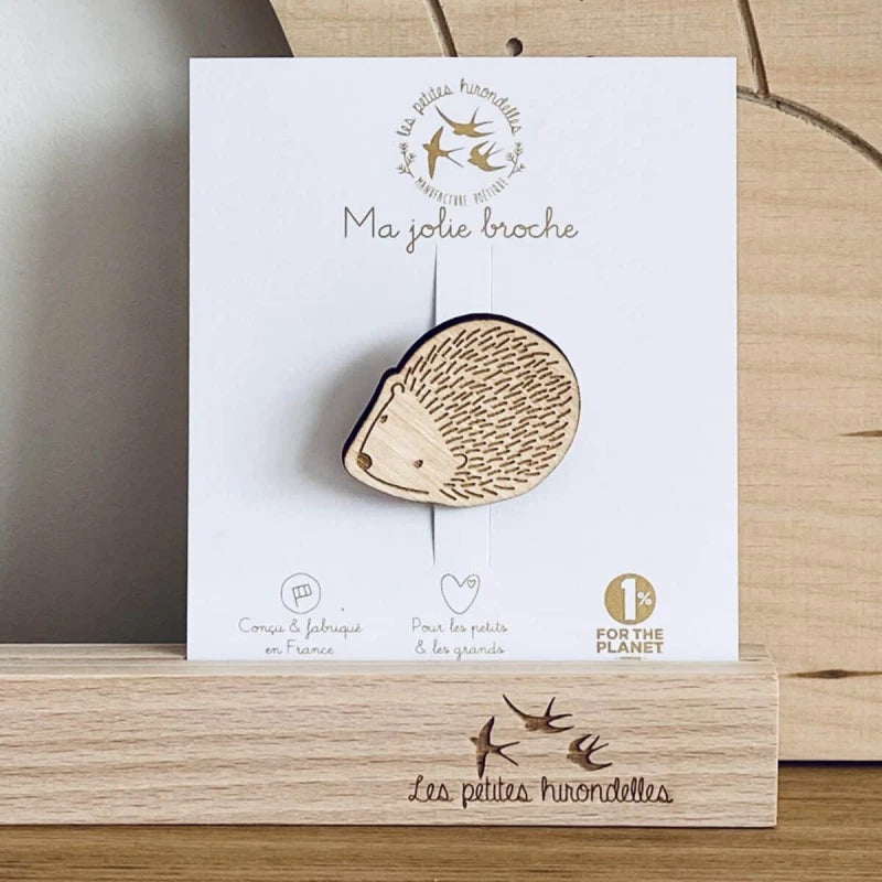 Broche en bois - Hérisson
