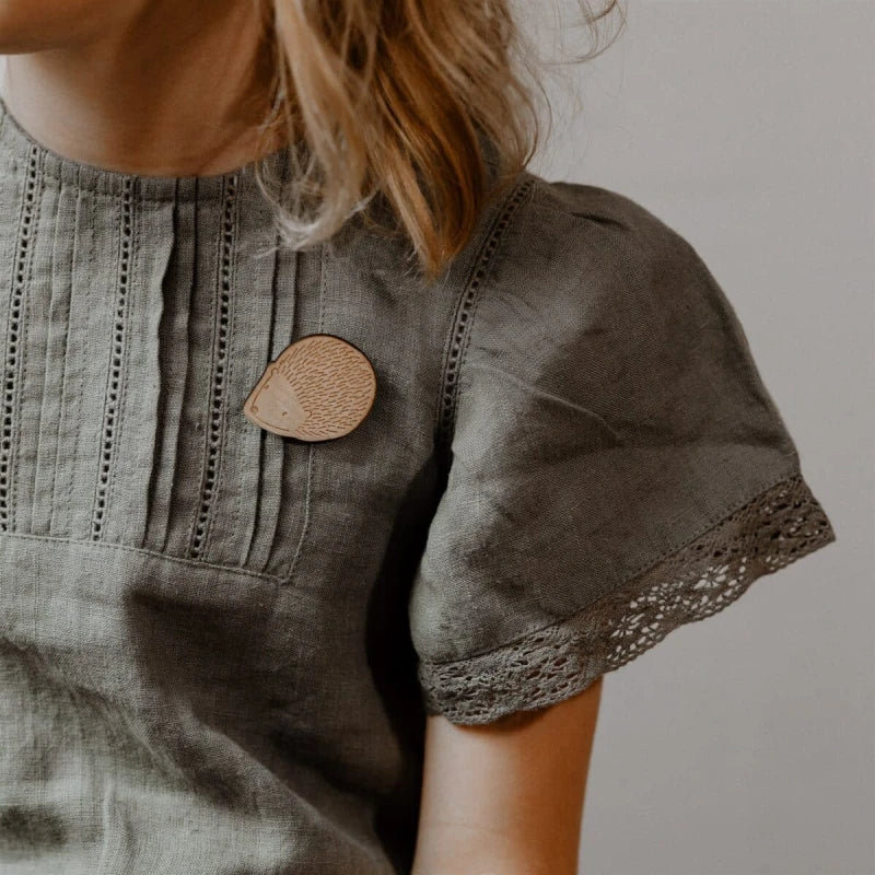Broche en bois - Hérisson