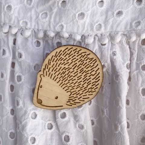Broche en bois - Hérisson