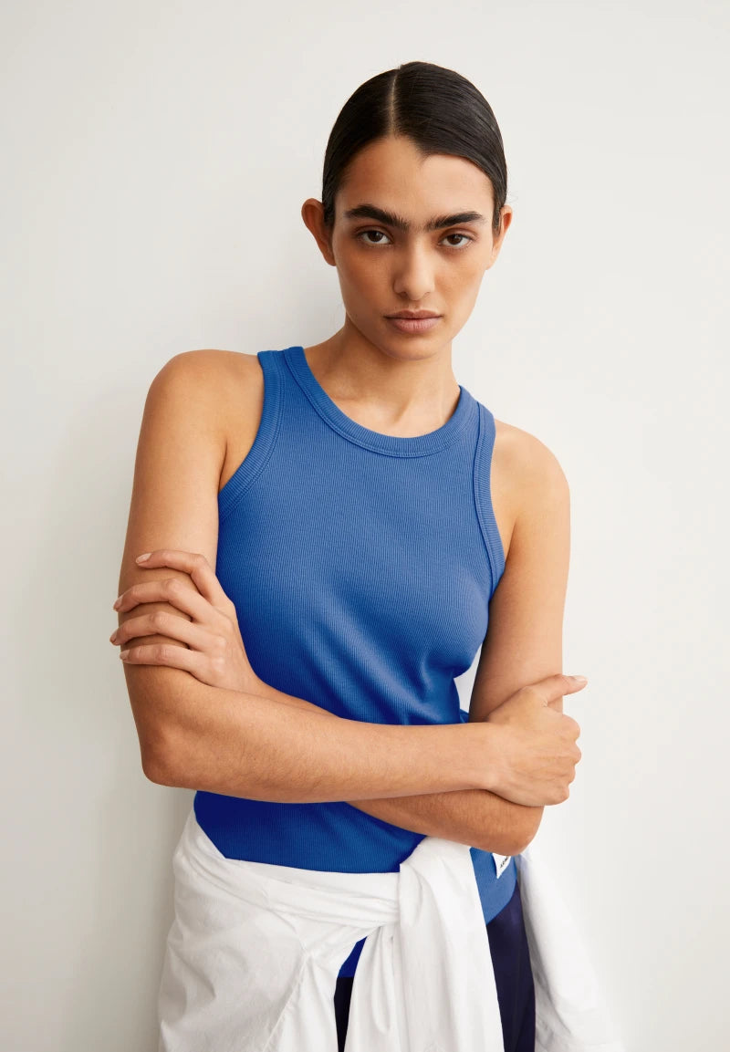 Débardeur bleu en coton bio - Kanitaa