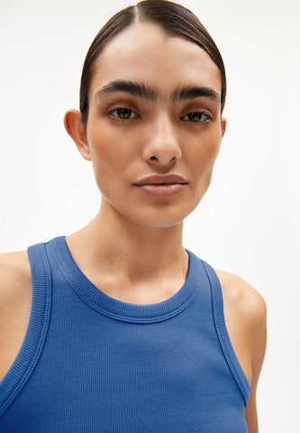 Débardeur bleu en coton bio - Kanitaa