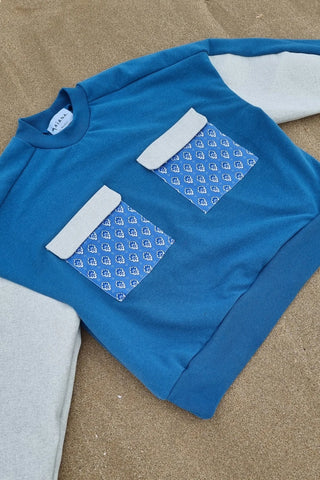 Sweat-shirt Marguerite - bleu - jean et nénuphar