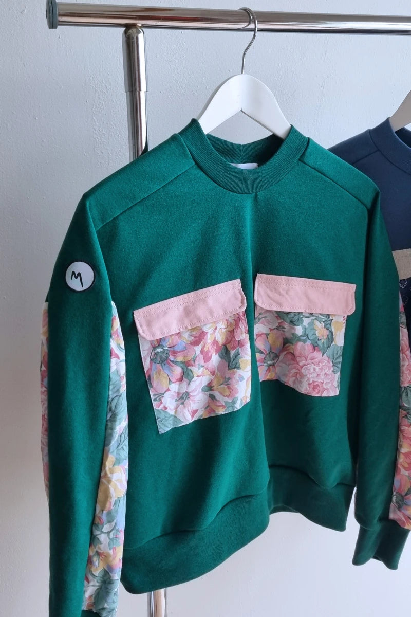 Sweat-shirt Marguerite - vert rosiers