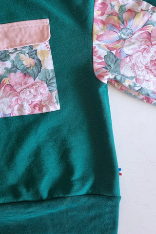 Sweat-shirt Marguerite - vert rosiers