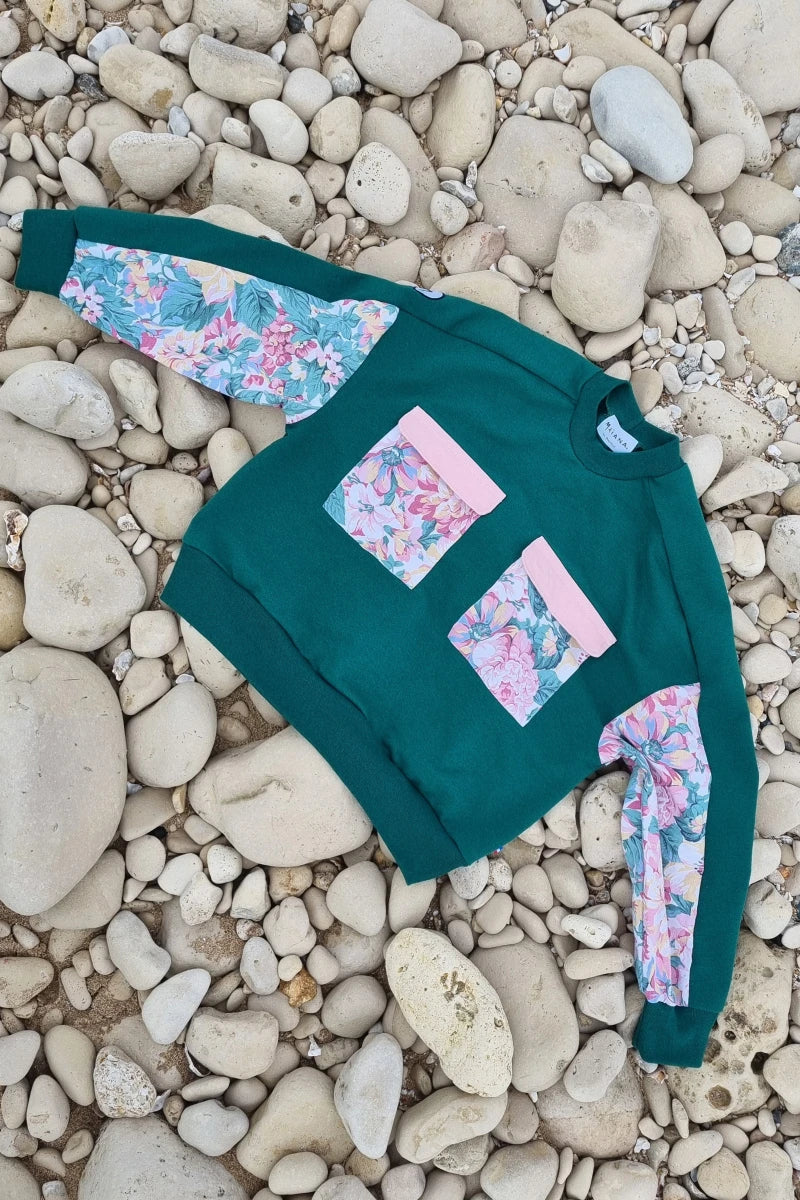 Sweat-shirt Marguerite - vert rosiers