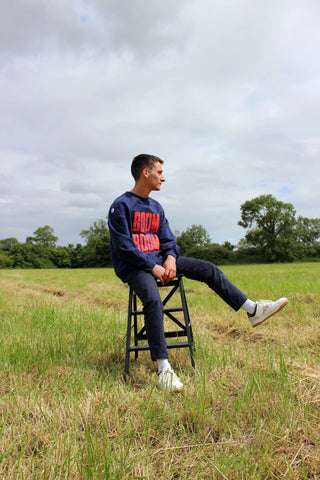 Sweat-shirt "BOOM BOOM" marine