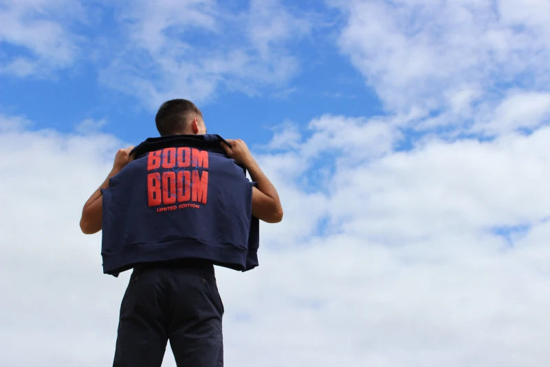 Sweat-shirt "BOOM BOOM" marine