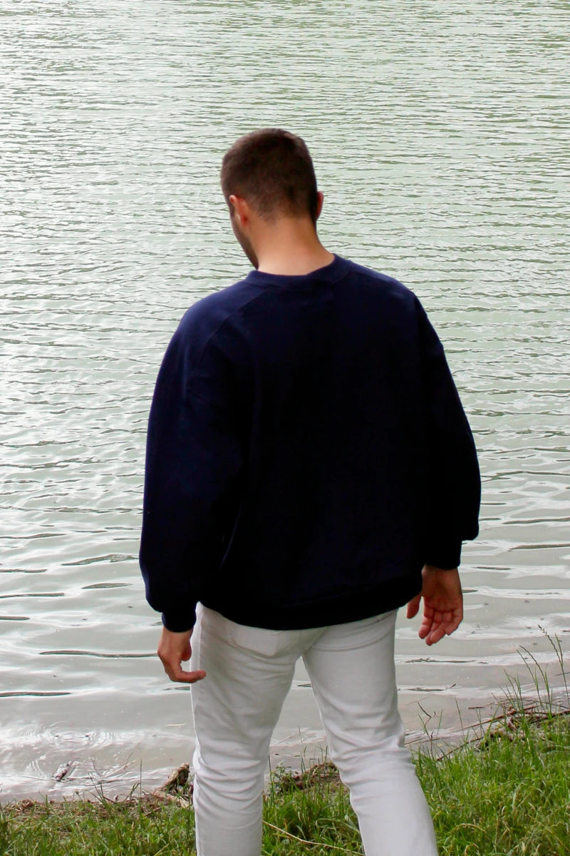 Sweat-shirt "BOOM BOOM" marine