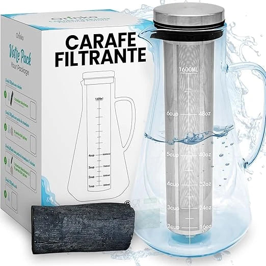 Kit de Purification d'Eau : Carafe 1.6L et Binchotan de Kishu