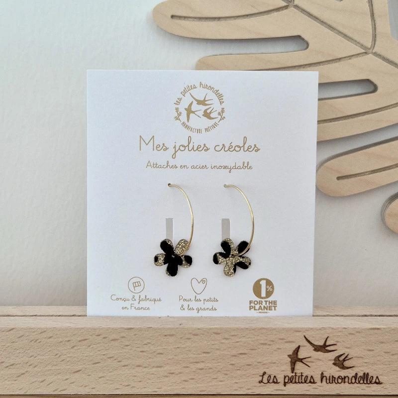 Créoles pailletées - Fleurs