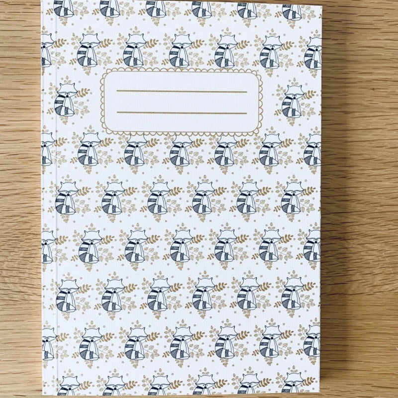 Carnet en papier A5 - Pages blanches - Le raton-laveur