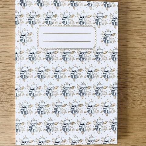 Carnet en papier A5 - Pages blanches - Le raton-laveur