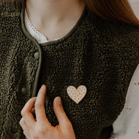 Broche en bois - Cœur