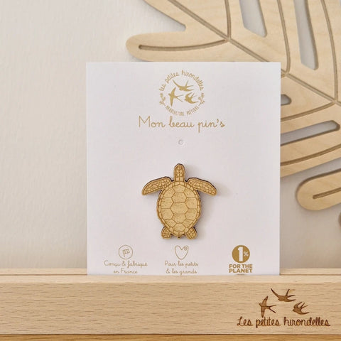 Pin's en bois - Tortue