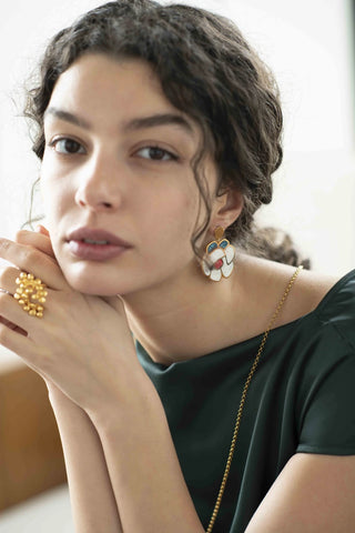 Boucles d'oreilles - Fleurs blanches