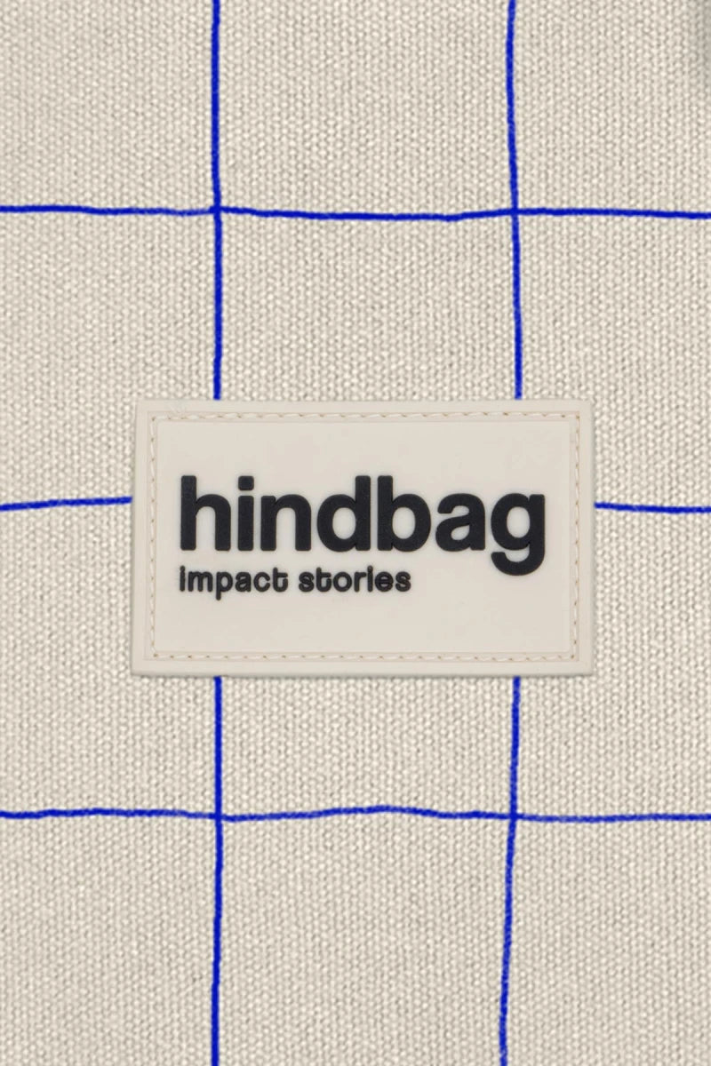 Sac banane Olivia Carreaux écru/bleu