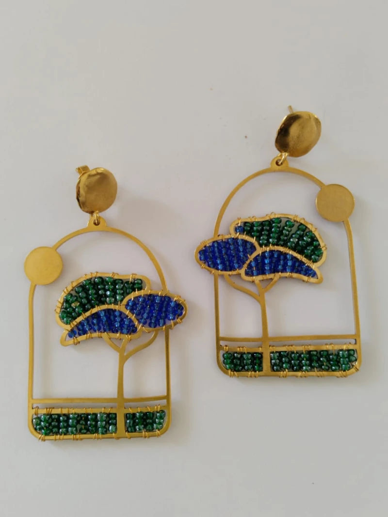 Boucles d'oreilles perlées - Jardins fleuris colorés