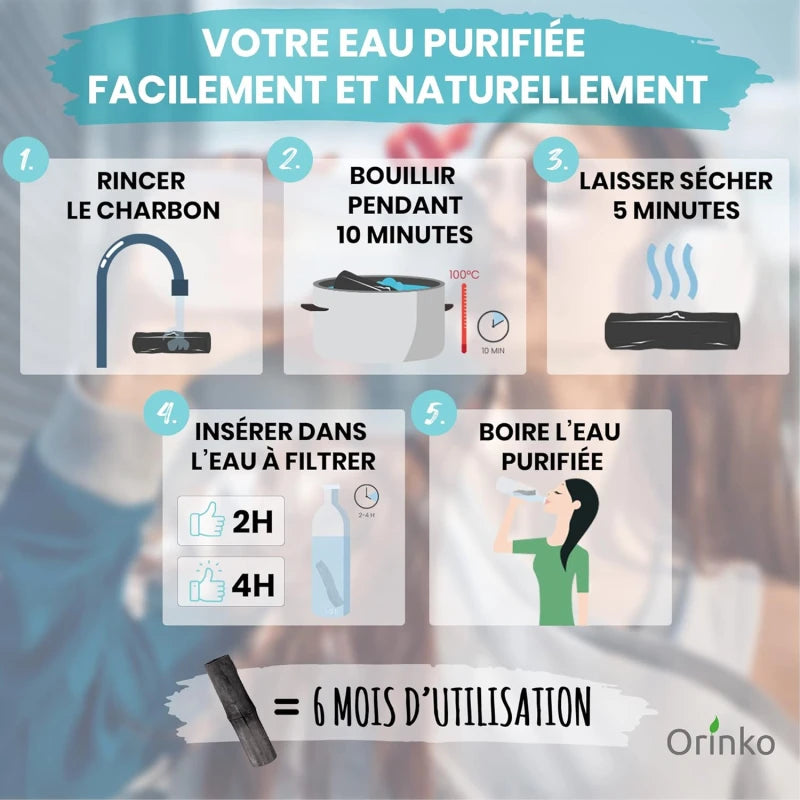Charbon Takesumi de Bambou X3 - pour purifier l’Eau