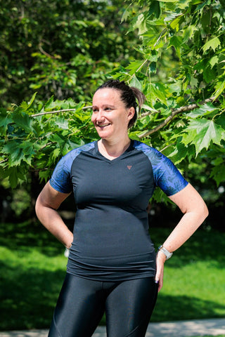 T shirt sport femme col V "Mercure"  – Technique, féminin et recyclé, écoresponsable