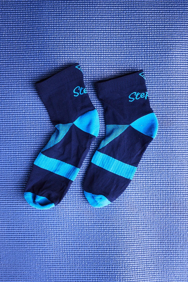 Chaussettes de sport femme mi-hautes – respirantes, anti-frottements, made in France & recyclées