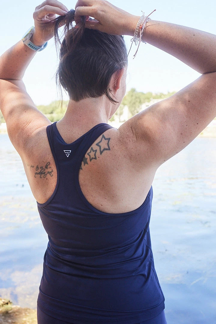 Débardeur avec brassière intégrée "L'Indépendante" -  pratique respirant et stylé, écoresponsable