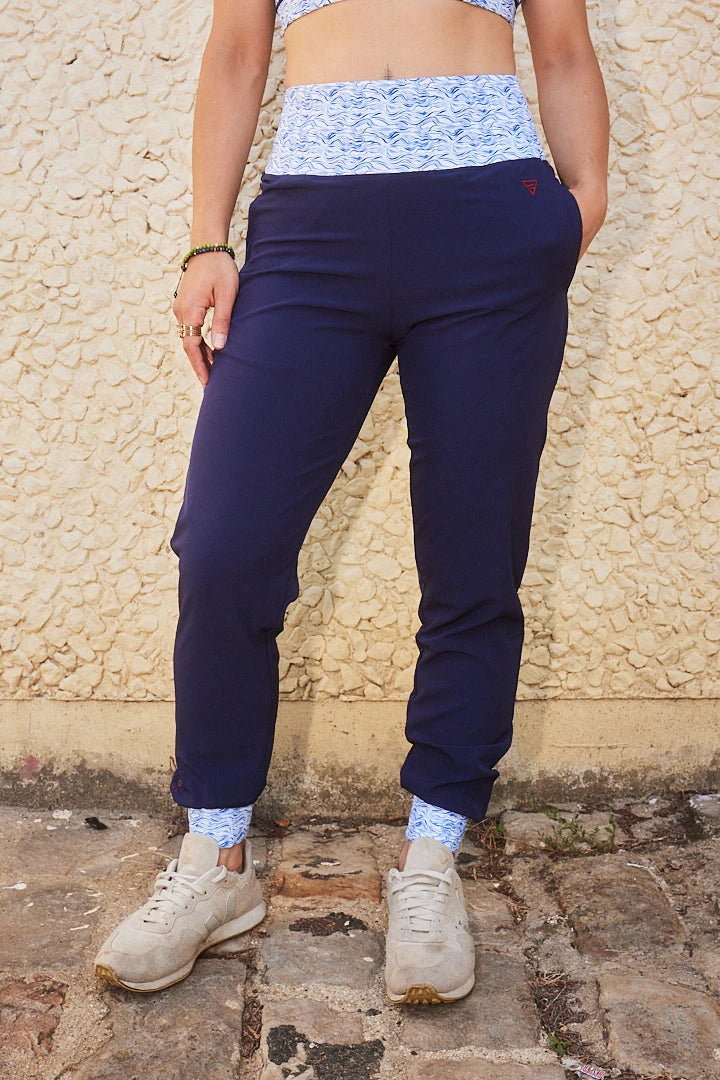 Jogging femme écoresponsable - Nouvelle Vague – léger, respirant et taille haute