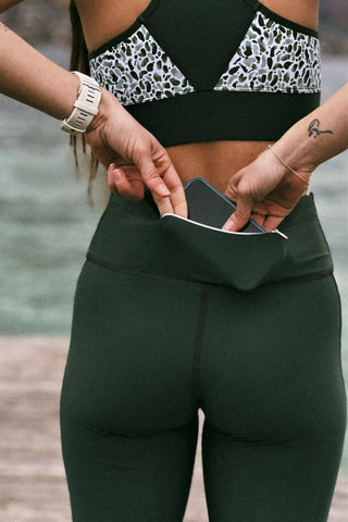 Legging sport femme FLY "Scotland" - Technique, respirant et taille haute, écoresponsable  avec poche zippée