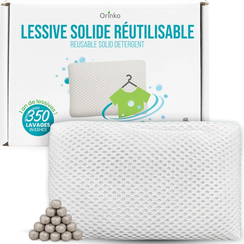 Lessive écologique Orinko – Billes de magnésium réutilisables, 350 lavages zéro déchet, hypoallergénique pour tous textiles, Sans Produits Chimiques