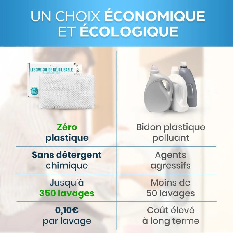 Lessive écologique Orinko – Billes de magnésium réutilisables, 350 lavages zéro déchet, hypoallergénique pour tous textiles, Sans Produits Chimiques