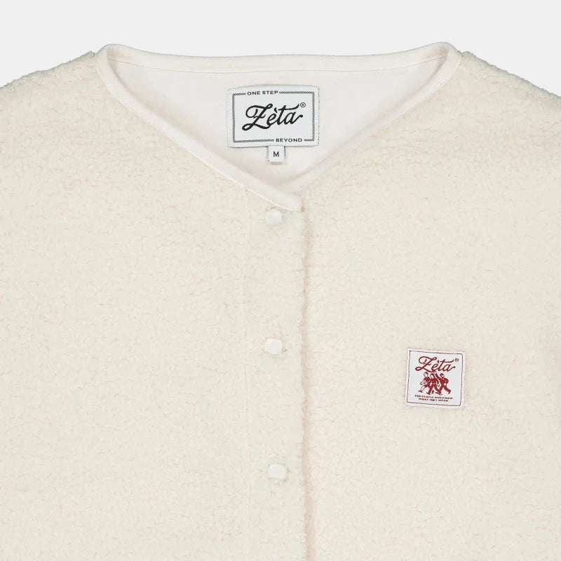 Veste Sherpa beige sans manche