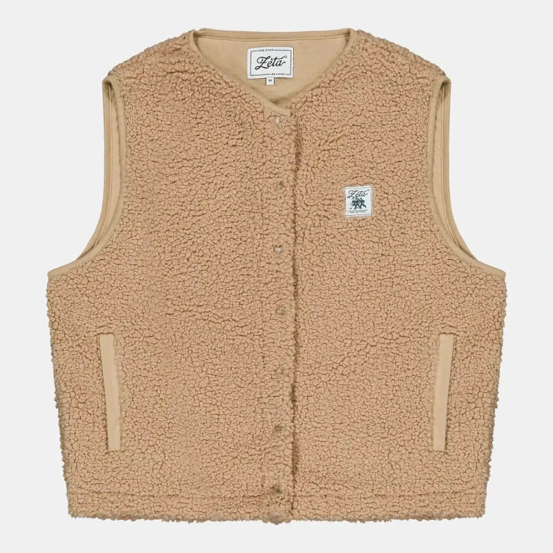 Veste Sherpa Camel sans manche