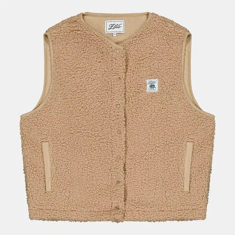 Veste Sherpa Camel sans manche