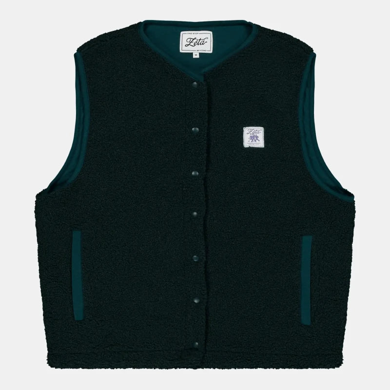 Veste sherpa vert forêt manche