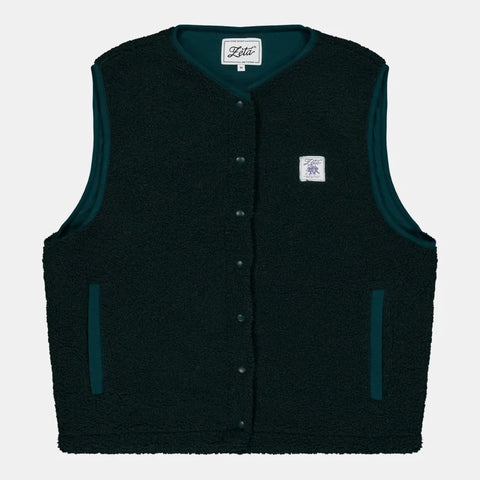 Veste sherpa vert forêt manche